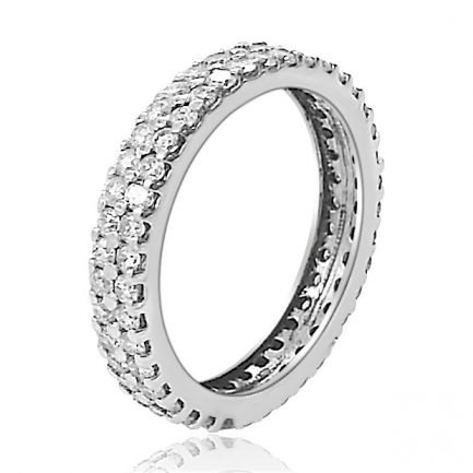 Two Rows Diamonds Ring