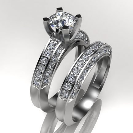 Bridal Ring Set 1.72 Carat Diamonds