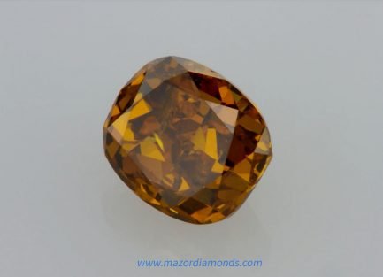 יהלום פנסי חום-כתום 1.01 קראט Brownish Orange Cushion Diamond